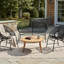Ensemble de conversation d'extérieur 4 pièces avec causeuse, 2 chaises en rotin et 1 table basse-1672325001