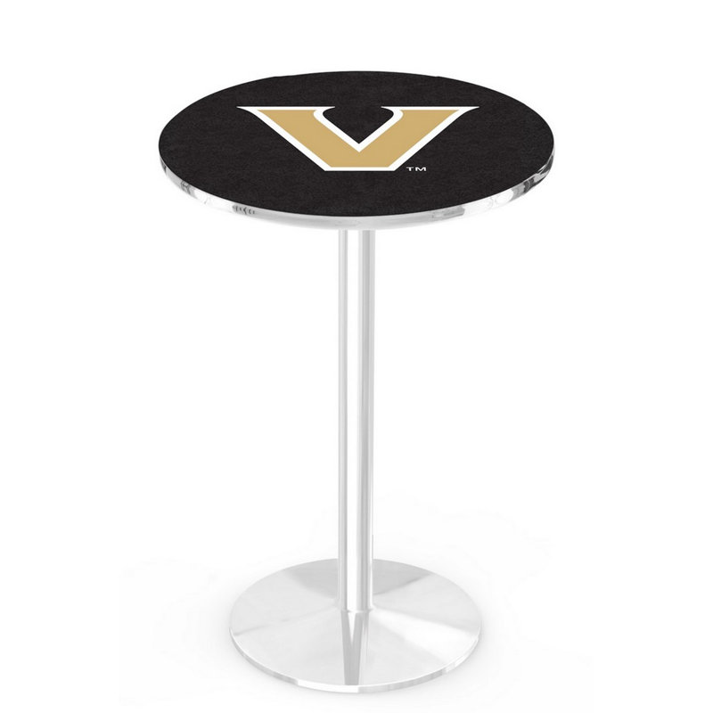 Round Metal Base Dining Table, Chrome, Vanderbilt University