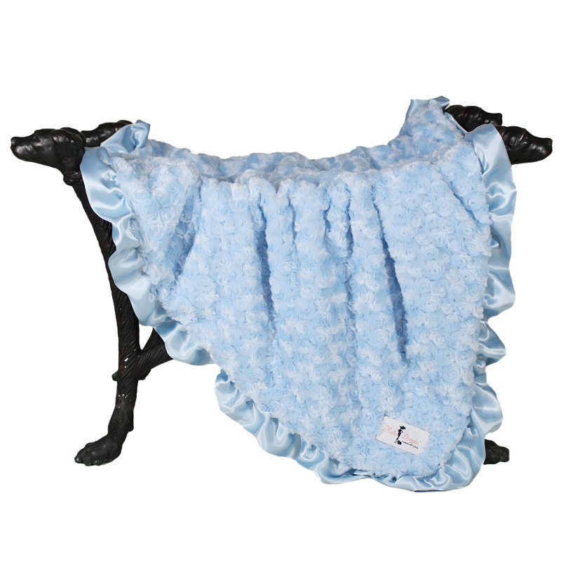 Ruffle Pet Blanket, 34" x 29", Baby Blue