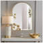 Miroir mural arqué en métal avec finition dorée, décoration élégante pour toute pièce, mesurant 29,75 pouces de hauteur
