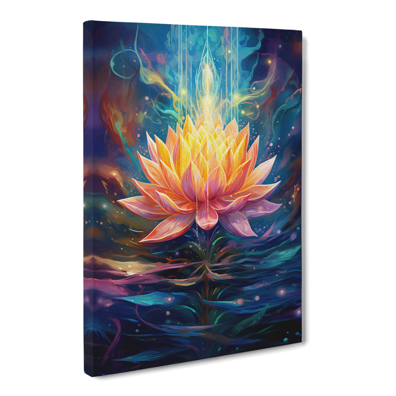Lotus Flower Futurism No.2 - Wrapped Canvas, 50cm H x 35cm W x 3cm D