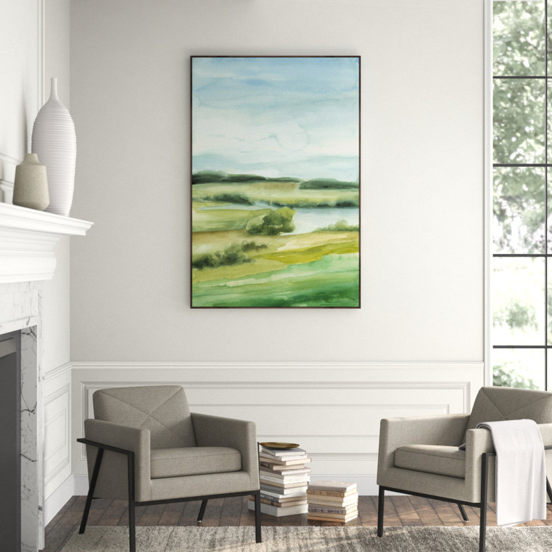 Green Ocean I Print by Giselle Kelly, 61.5" H x 41.5" W x 1.5" D, Image Brush Gel