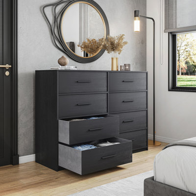 Commode 8 tiroirs avec tiroirs en tissu