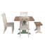 Ensemble de salle à manger Sloan Richfield 7 pièces, plateau en chêne massif 78 po, chaises à dossier en X, table à piètement vert sauge antique, chaises et banc à piètement blanc antique-1765461976-1765461979