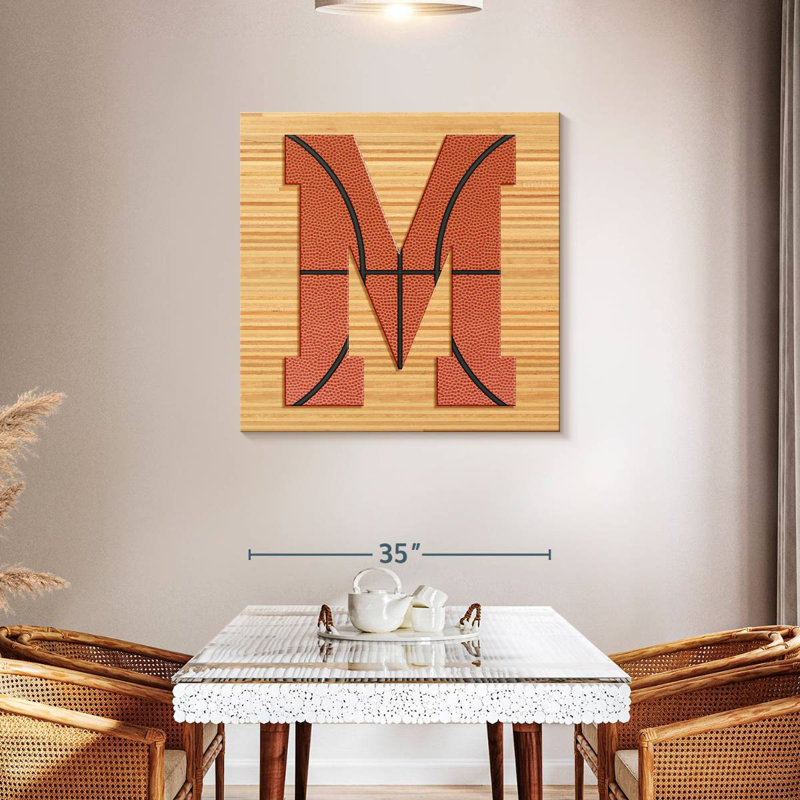 Tergel Basketball Letter M, 36" H x 36" W