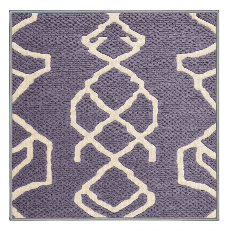 Tapis mauve lavable à la machine, Carré 6 pi