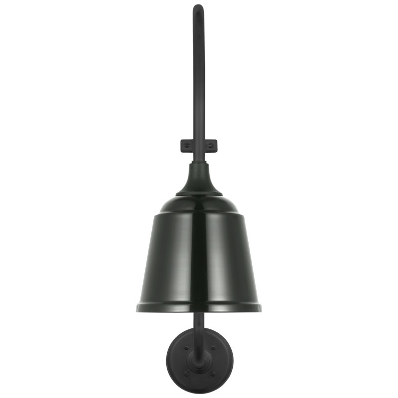 Thomas O'Brien, "Academy 15" Larrabee Barn Light in Matte Black with 8" White Rockhouse Shade, Green