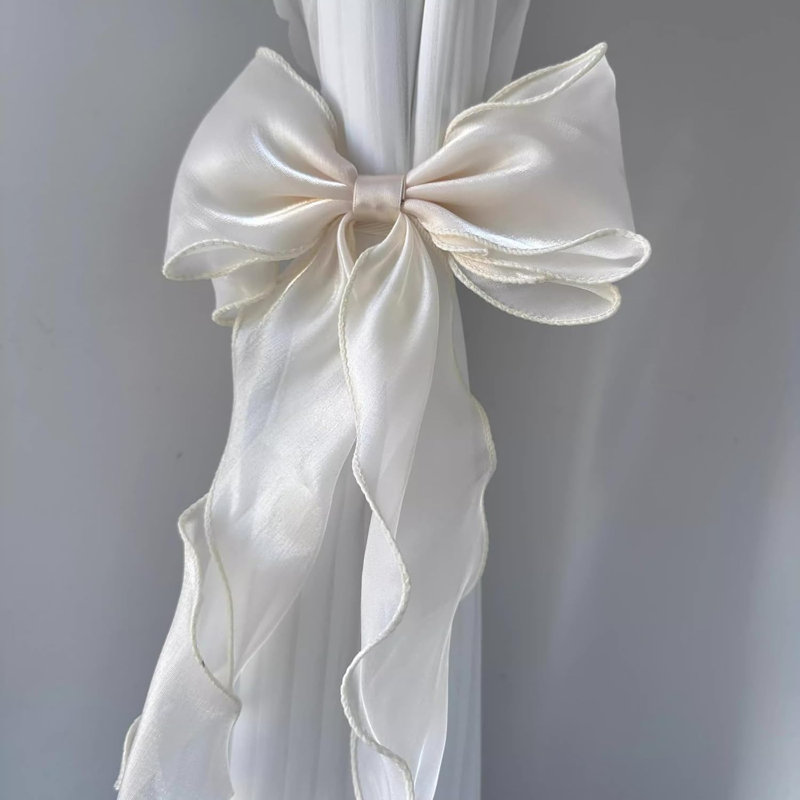 2 Pack French Silky Bow Curtain Tiebacks