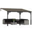 Outsunny 4 x 3 m Metal Lean-to Pergola Wall-Mounted Hardtop Gazebo Brown