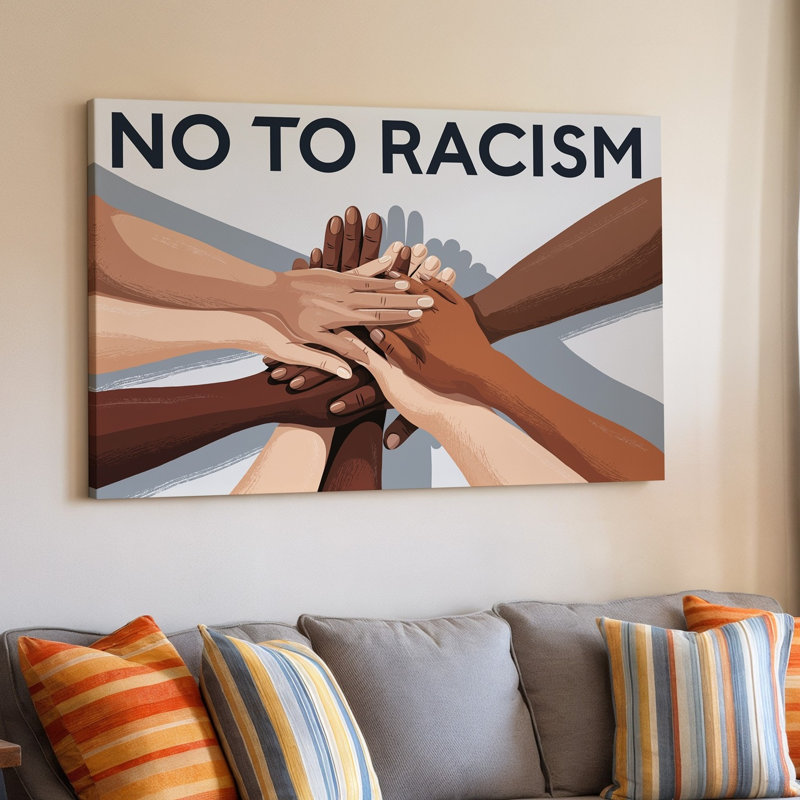 Toile, une puissante illustration mettant en vedette un groupe diversifié de mains jointes, ensemble solidaire, symbolisant l'unité contre la toile