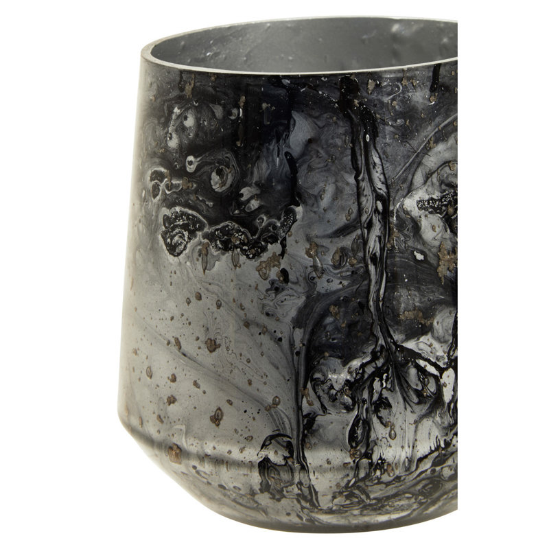 Marble Tabletop Tealight Holder, Grey, 11cm H x 8.50cm W x 8.50cm D