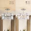 Plafonnier encastré en cristal 5 lumières Casandra - nickel satiné