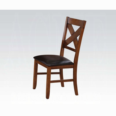 Ensemble de 2 chaises de salle à manger à dossier en X espresso et noyer | Idée de cadeau