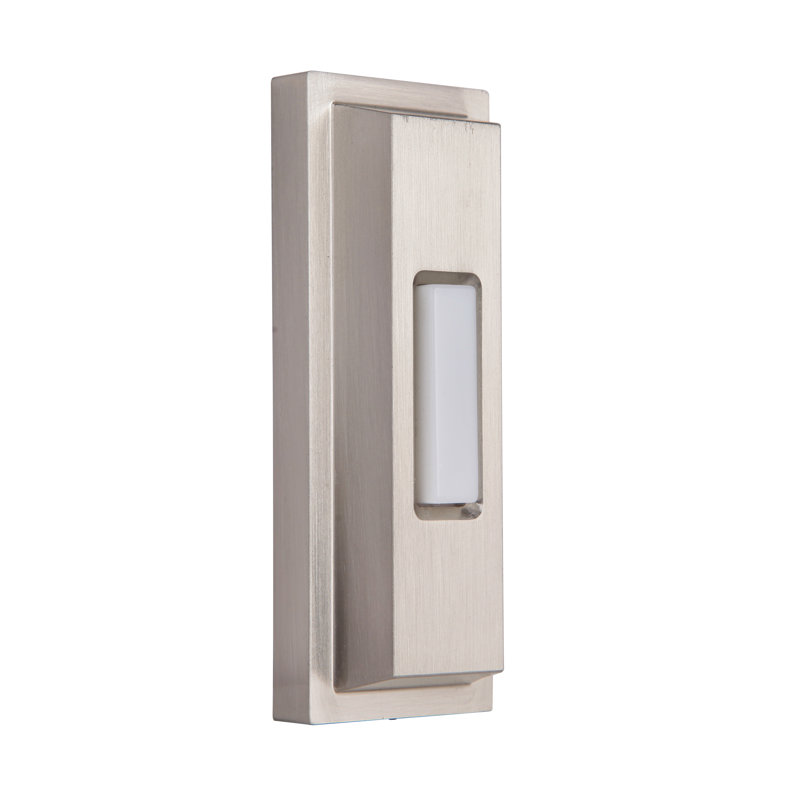 Push Button Doorbell, Brushed Polished Nickel