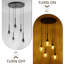 5-Light Cluster Pendant Lamp With Hammered Glass-124527527
