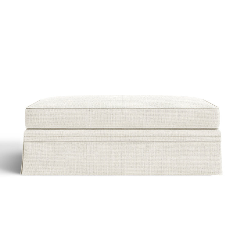 Shelby Upholstered Storage Ottoman, Conversation Pearl Basketweave