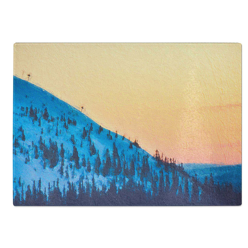 Glass Hills of Trysil Norway Chopping Board, 28.5 cm W x 20 cm L