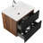 Gloria 24" Wall Mounted Soft Black & Walnut Bathroom Vanity With Integrated Ceramic Sink With Overflow, Large Storage Floating Bathroom Vanity For Modern Bathroom, KD-1601682509-1601682498