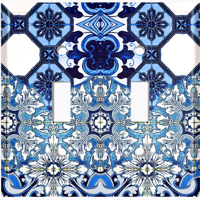 Patterned 2 - Gang Toggle Light Switch Standard Wall Plate