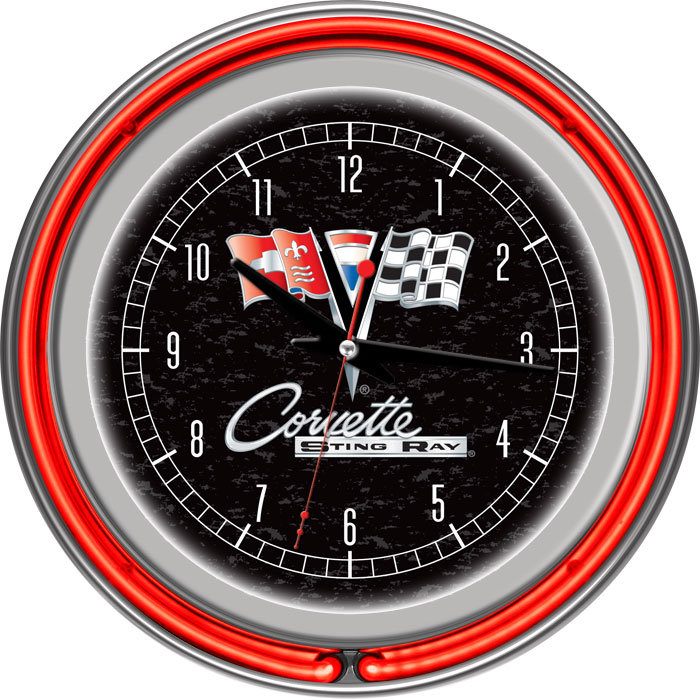 Corvette Wall Clock, Black