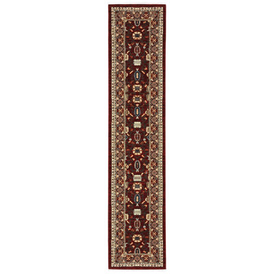Tapis rouge / noir Oaklynn