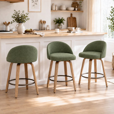 Tabourets de bar pivotants en velours Louise