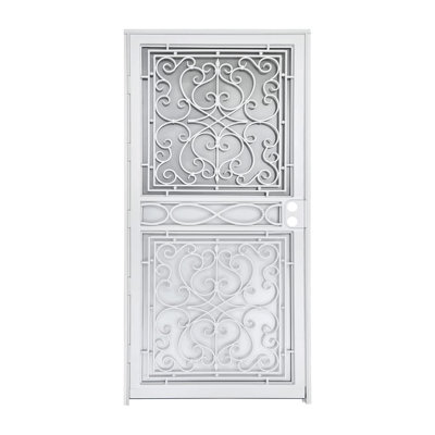 Grisham Deluxe Steel Security Door, 36 X 80inch Iron Security Storm Door Conveys