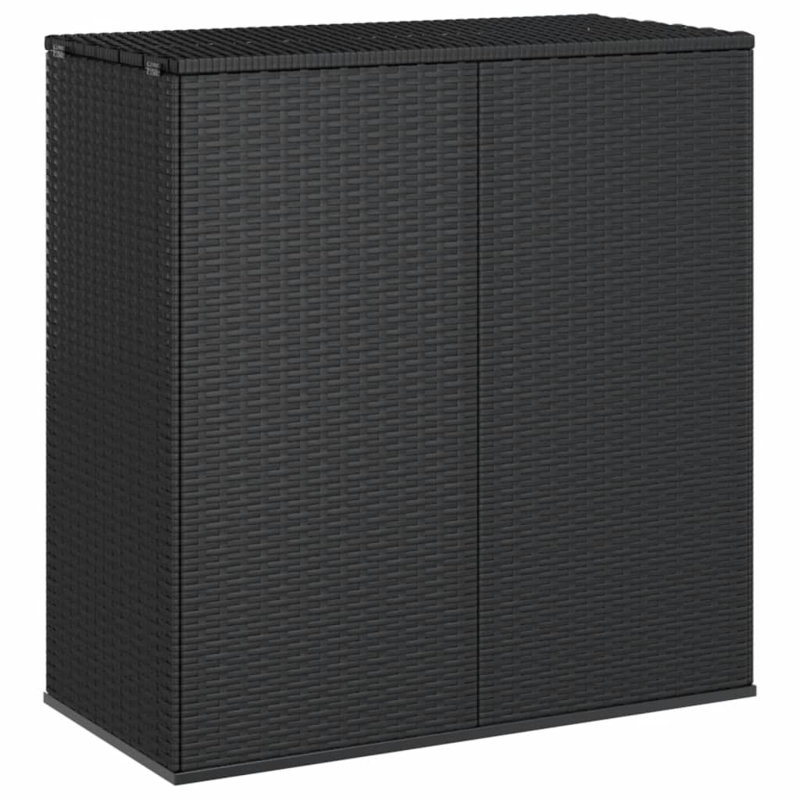 Water Resistant Poly Rattan Deck Box in Black
