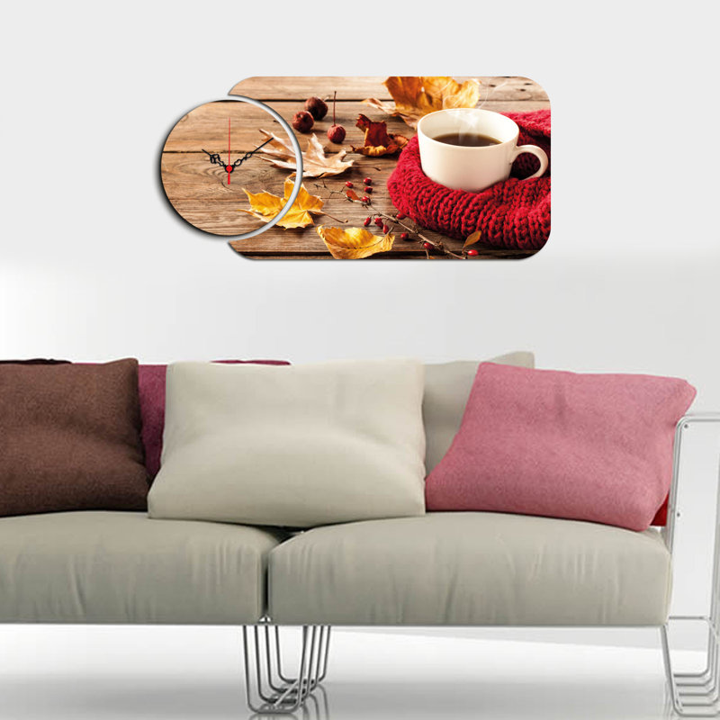 Ensemble de 2 horloges murales décoratives Chic, design moderne, 26,8 x 12,6 pouces | Fabrication 100% bois aggloméré, épaisseur: 0,1 pouce | Parfait pour le salon, le bureau ou la chambre à coucher, les garde-temps élégants et fonctionnels