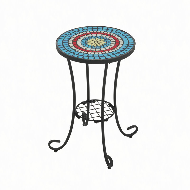 Table d'appoint de patio avec tablette