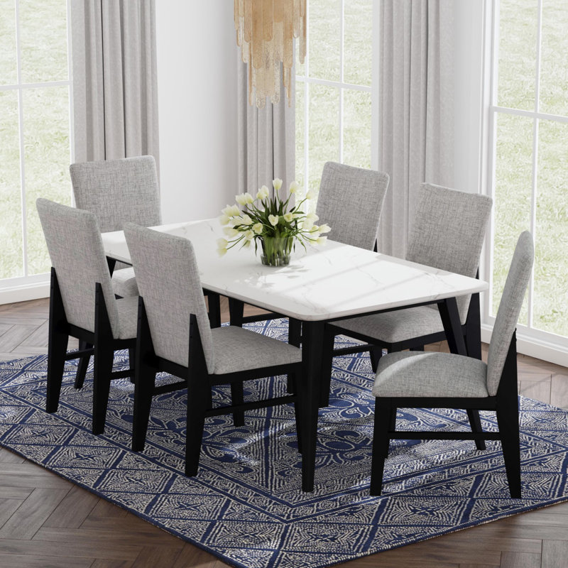 Ensemble de salle à manger 7 pièces Grondin, 7 pièces : table, 6 chaises