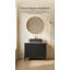 Meuble-lavabo autoportant de 30 po avec lavabo, lavabo en céramique noire et comptoir blanc Carrara