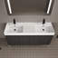 Meuble-lavabo autoportant 60 po avec double lavabo en résine, armoire de rangement avec portes à fermeture douce (ensemble KD)