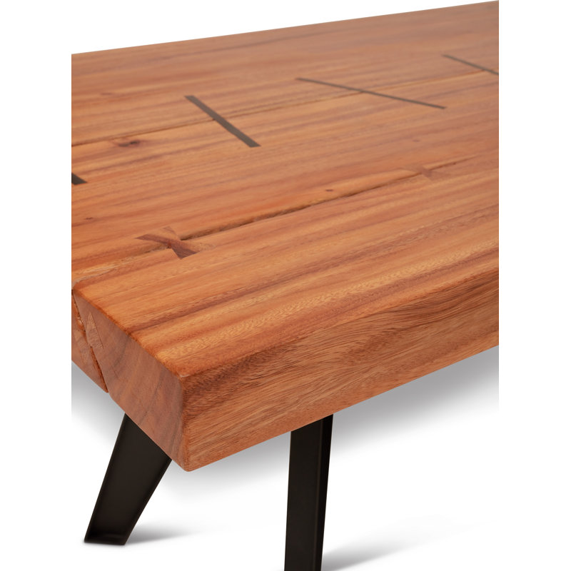 Solid Wood Top Metal Base Dining Table
