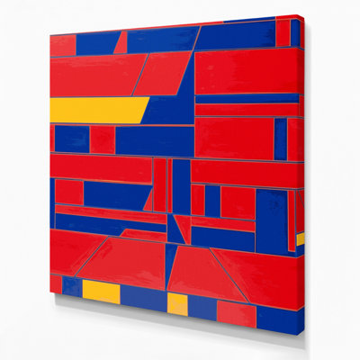 Hard Edge 55 Red Canvas Wall Art