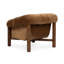 Chaise d'appoint de luxe avec base en bois de chêne et revêtement en polyester
