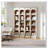 70.86" 5-Tier White & Oak Modern Slim Corner Cube Bookcase For Living Room, Office, Bedroom
