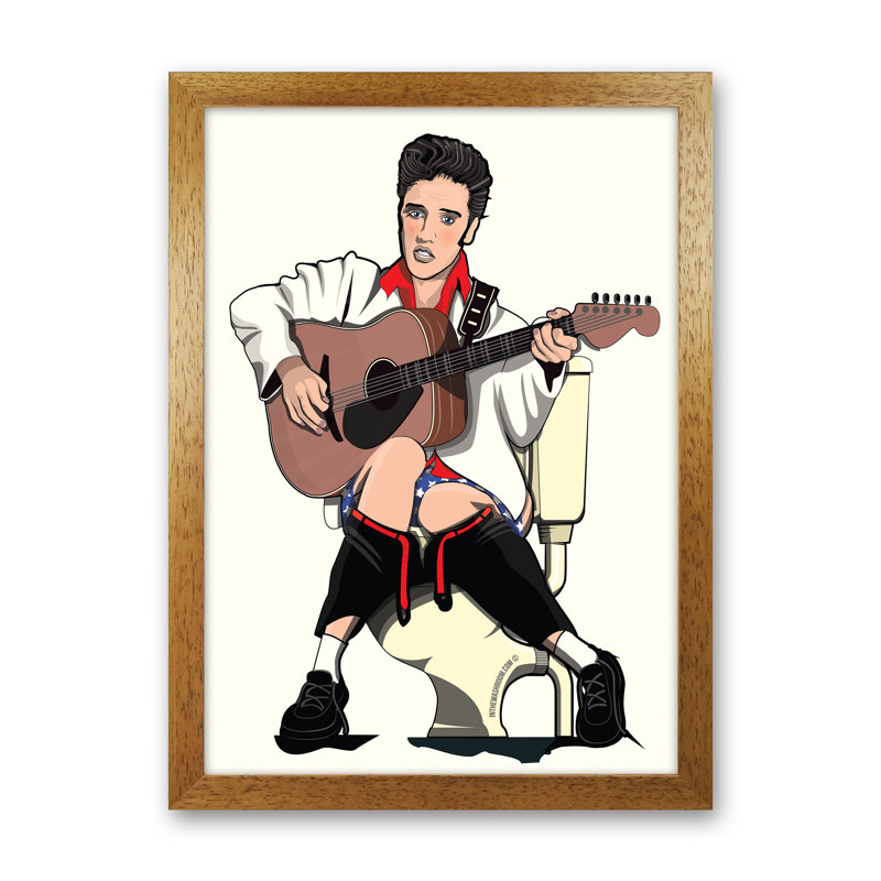 Elvis - Print, Oak Framed, 84cm H x 60cm W x 3cm D