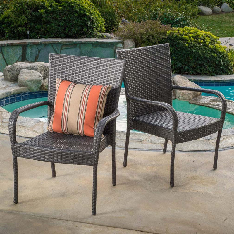 Chaise d'extérieur en osier de patio