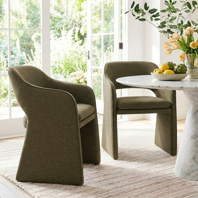 Chaise rembourrée 19 po, Vert olive