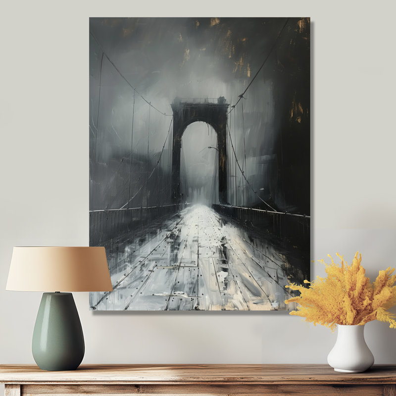 Impression sur toile grise et blanche monochromes, H 20 po x l 12 po x P 1 po, Toile tendue