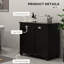 Armoire à linge double inclinable pour salle de bain. 2 pour le rangement des toilettes, armoire de plancher noire. Espace de rangement généreux pour les serviettes. Articles séparés et foncés. Fabriqué à l'eau. Conception de surmatelas. Fixable au mur. L 30 po x