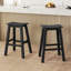 Ensemble de 4 tabourets de bar 29 po avec siège et repose-pieds courbés 29 po pour l'extérieur noir-1597529291-1597529286