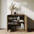 Buffet Cabinet Circle Symmetrical Doors W/ Adjustable Shelf, Set of 3, Camel-956298907