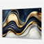 Abstract Geode Waves Blue And Gold IV - Abstract Acrylic Wall Art For Living Room-101523502