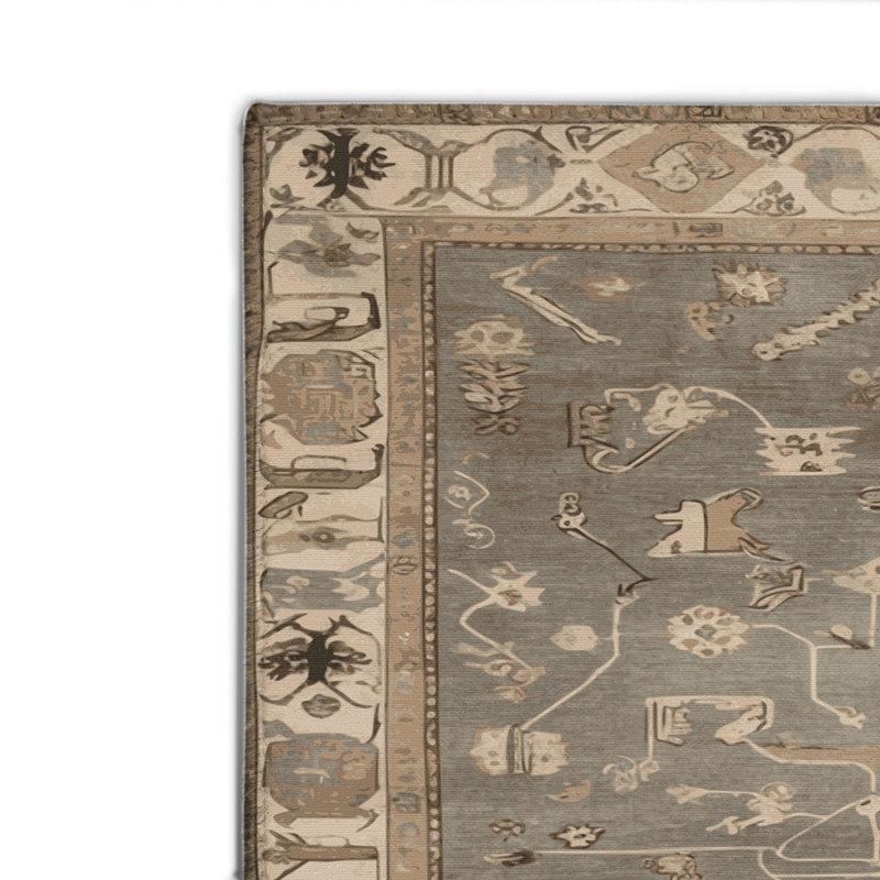 Tapis turc intérieur et extérieur gris, Rectangulaire 2 pi x 3 pi