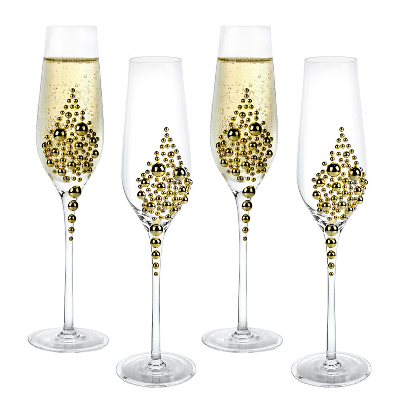 Gold Pearl 177.4ml Glass Flute