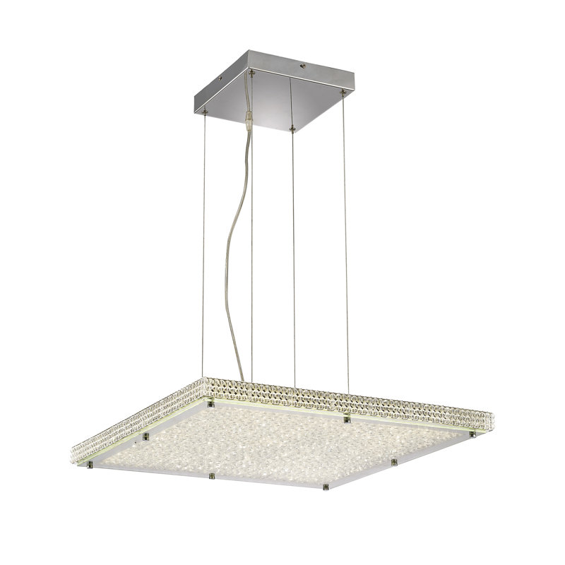 Doran 1 - Light Polished Chrome LED Square/Rectangle Pendant