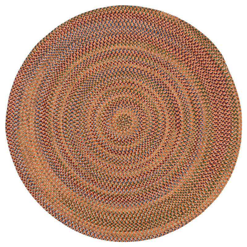 Tapis orange / beige Dollman, Rond 12 pi