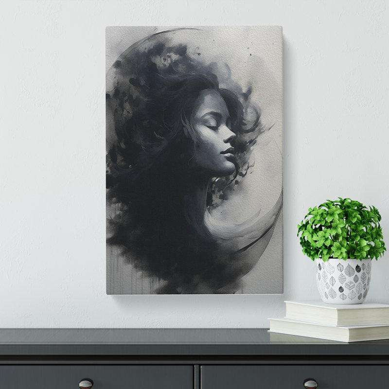 Moon Gestural - Wrapped Canvas Print, 60cm H x 40cm W x 3cm D